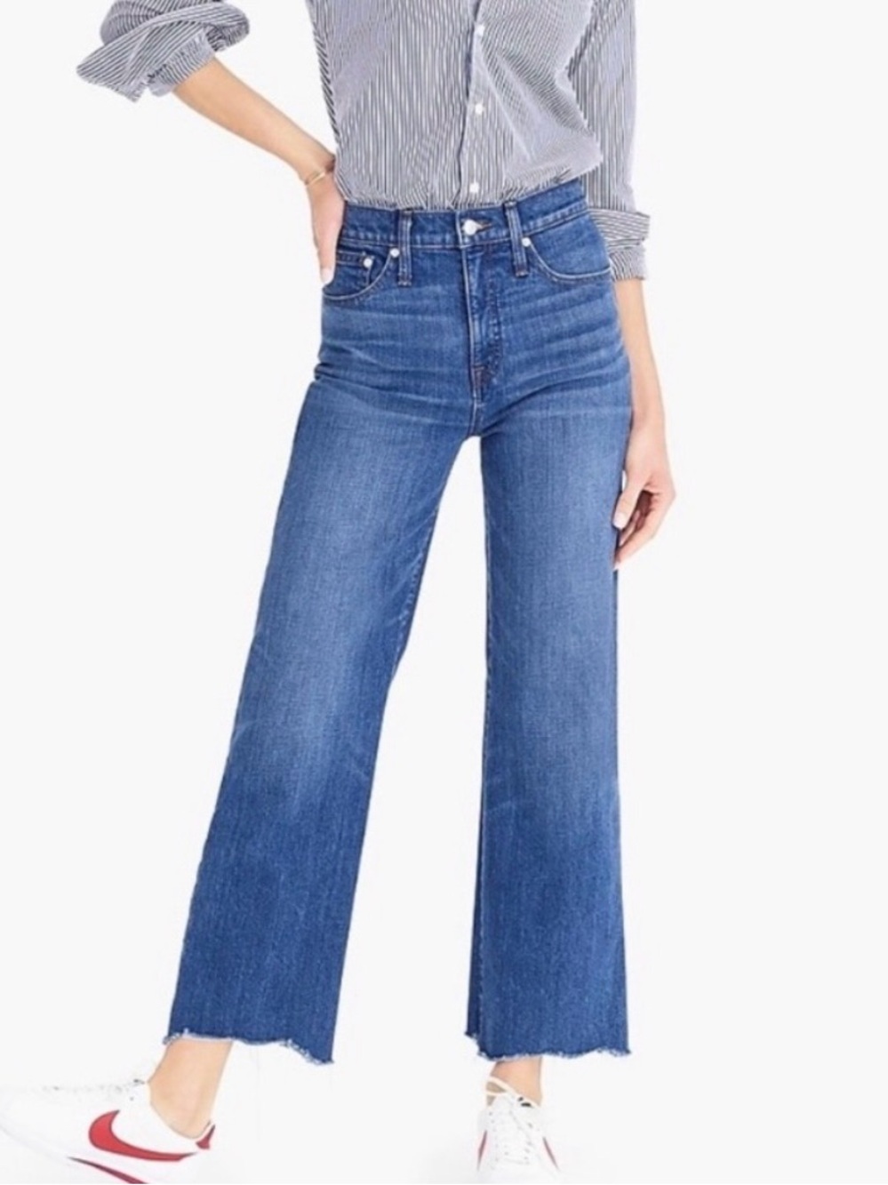 J. Crew Medium Blue High-Rise Wide-Leg Jeans